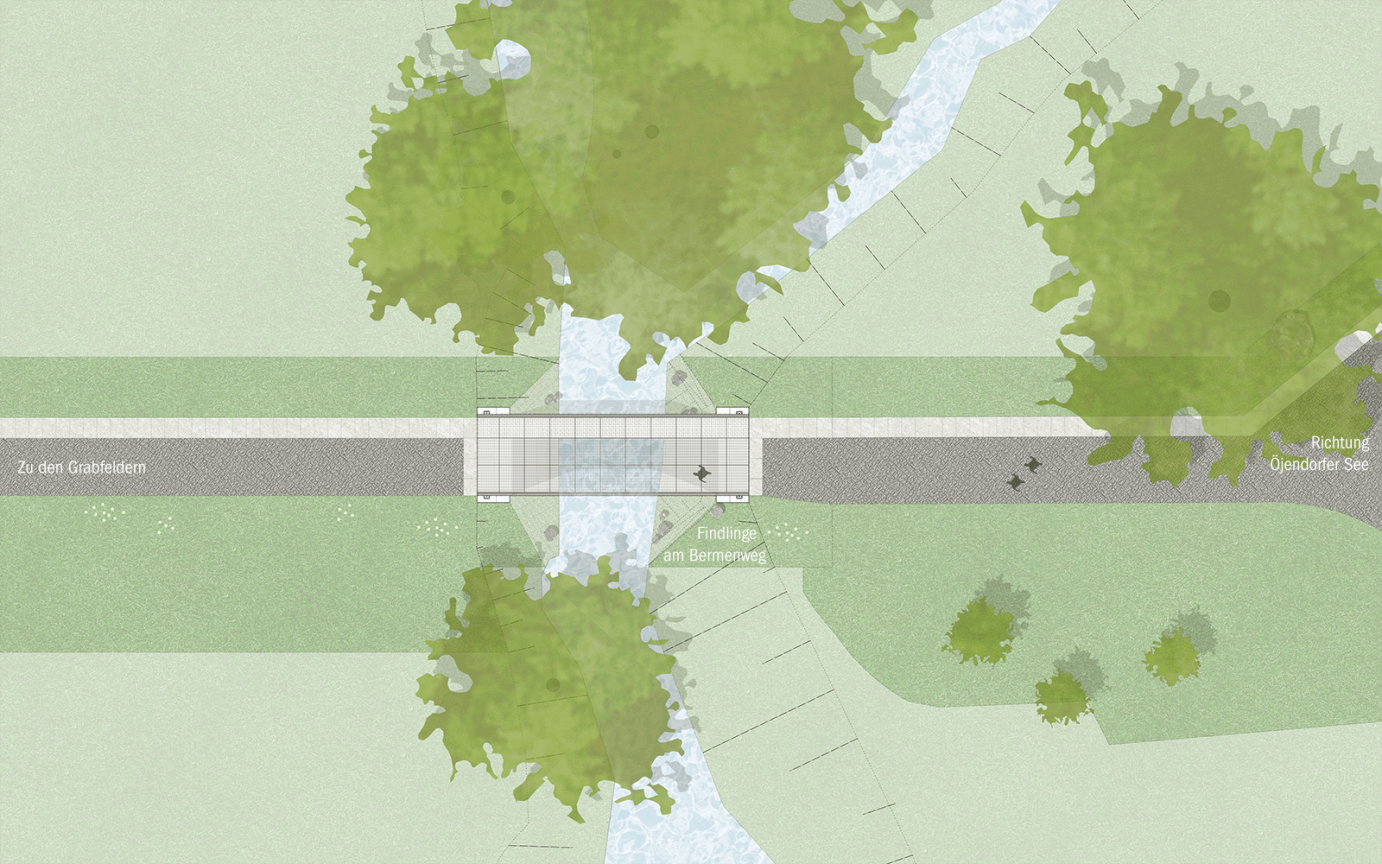 Fußgängerbrücke Friedhof Öjendorf Lageplan Entwurf