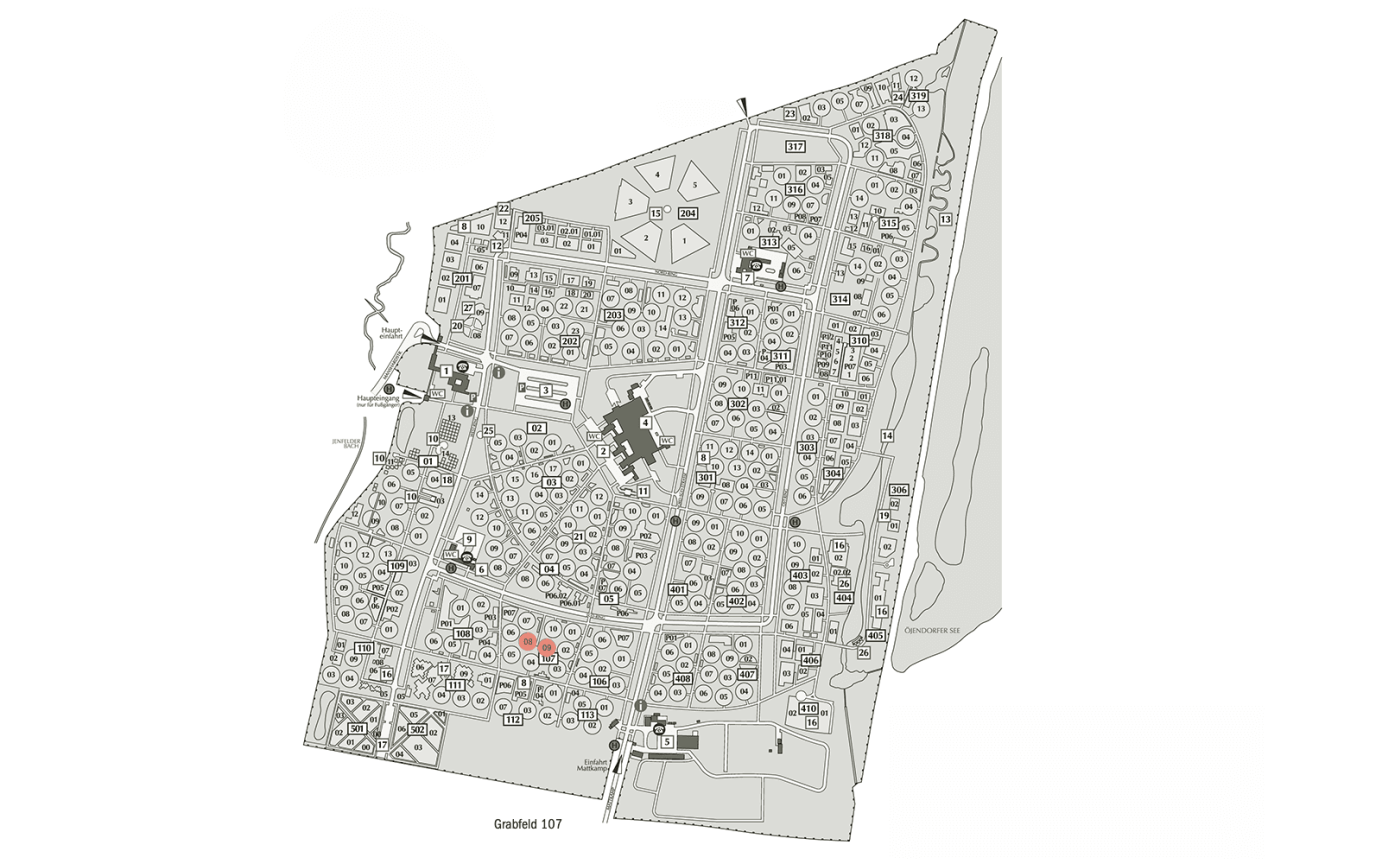Paargrabanlage &Ouml;jendorf &Uuml;bersichtplan Friedhof