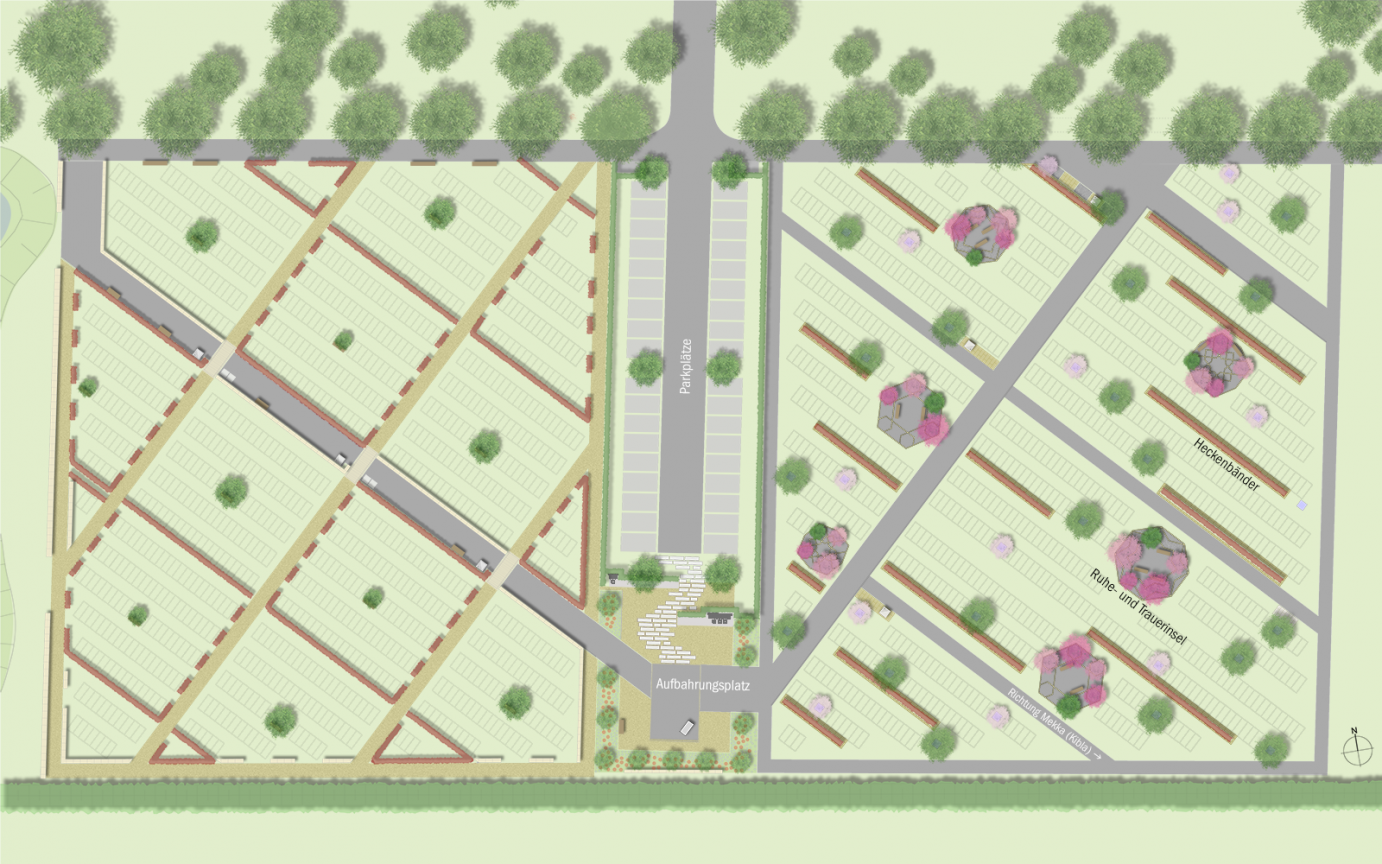 Islamische Grabstätten Lageplan Entwurf