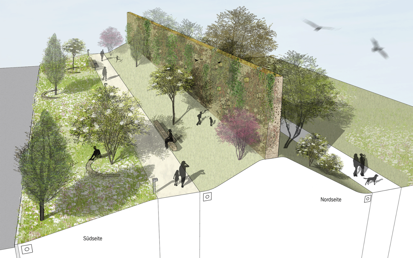 L&auml;rmschutzlandschaft Giselbertstra&szlig;e Buxtehude Darstellung L&auml;rmschutzlandschaft