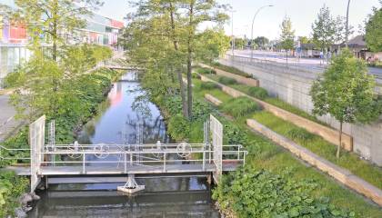 Phoenix Center Hamburg Harburg Stauwehr Terrassenwände Seevekanal