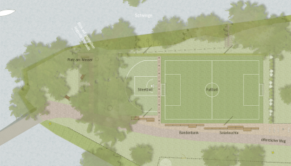 Bolzplatz Stade Lageplan Entwurf