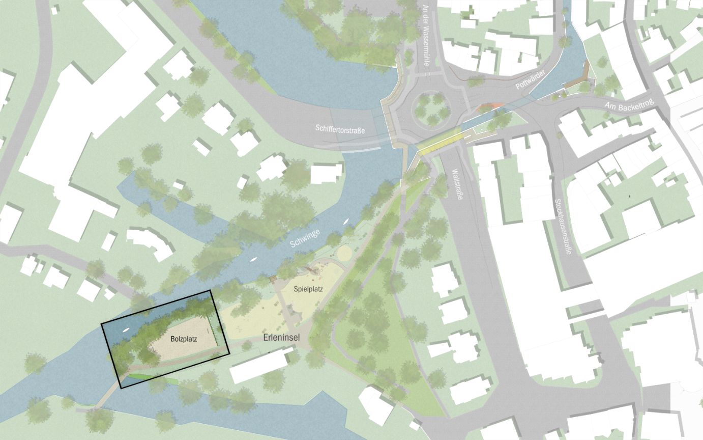 Bolzplatz Erleninsel Stade &Uuml;berblick Erleninsel