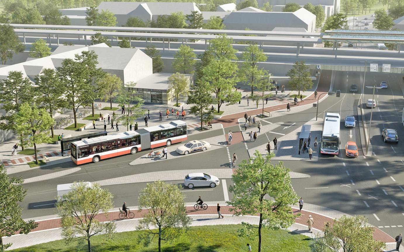 Bahnhof Farmsen Vogelperspektive &Uuml;bersicht Westteil Bahnhofgel&auml;ndes