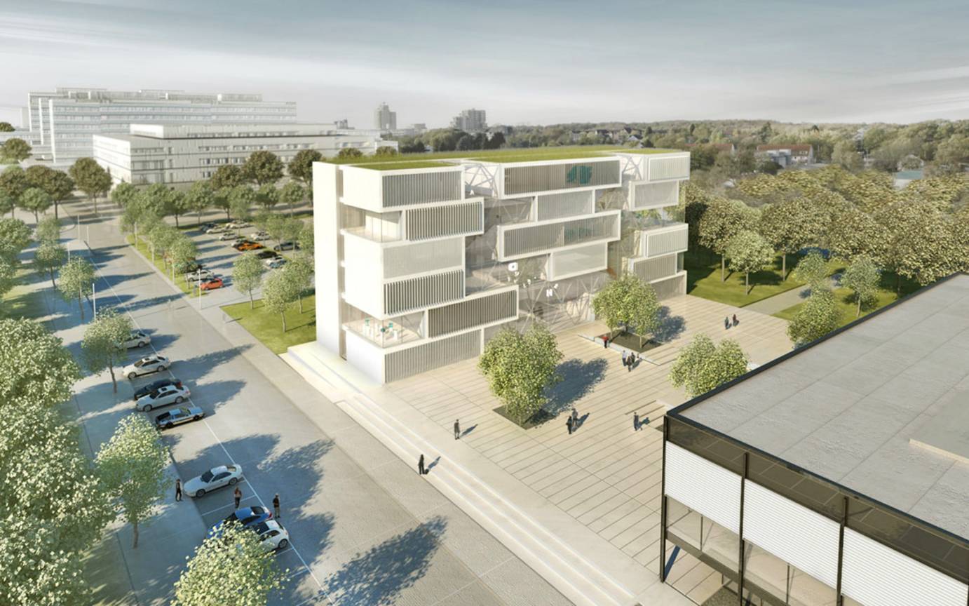 Seminargeb&auml;ude Bochum Visualisierung Wettbewerb Neubau H-Geb&auml;ude und Neugestaltung Hochschulplatz