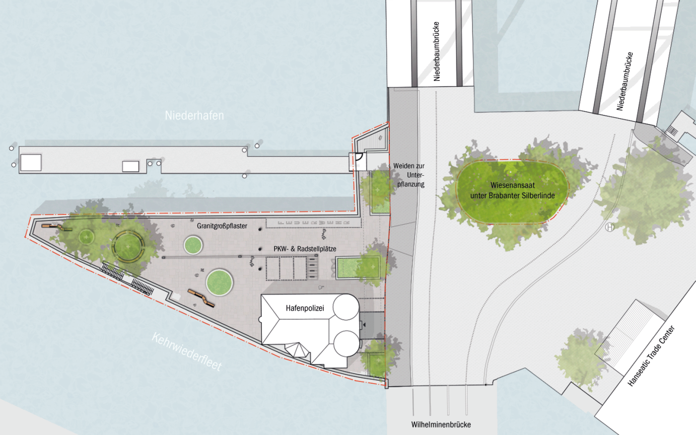 Kehrwiederspitze Lageplan Entwurf