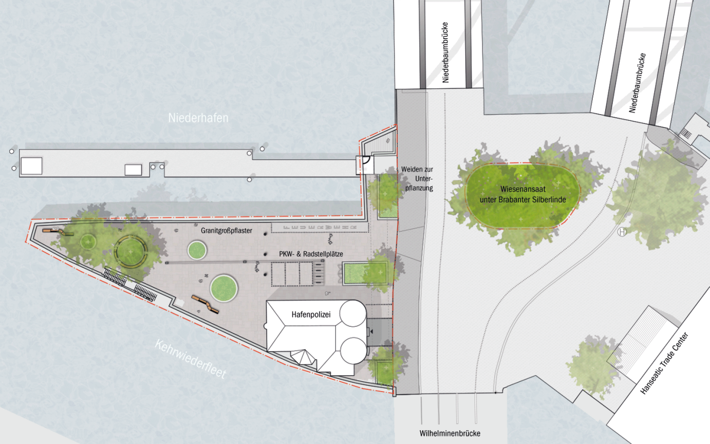 Kehrwiederspitze Lageplan Entwurf