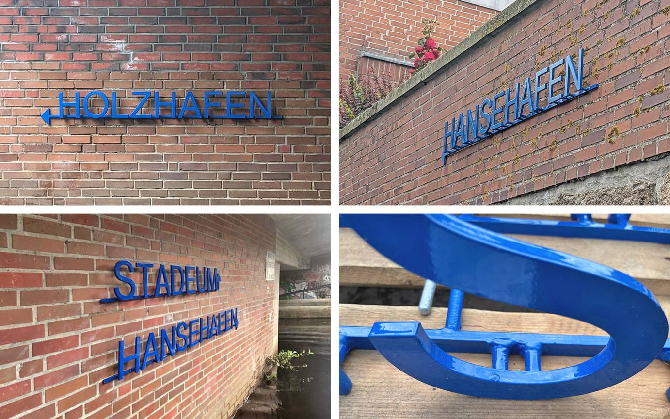 Perspektive Innenstadt Stade Schriftzüge Leitsystem