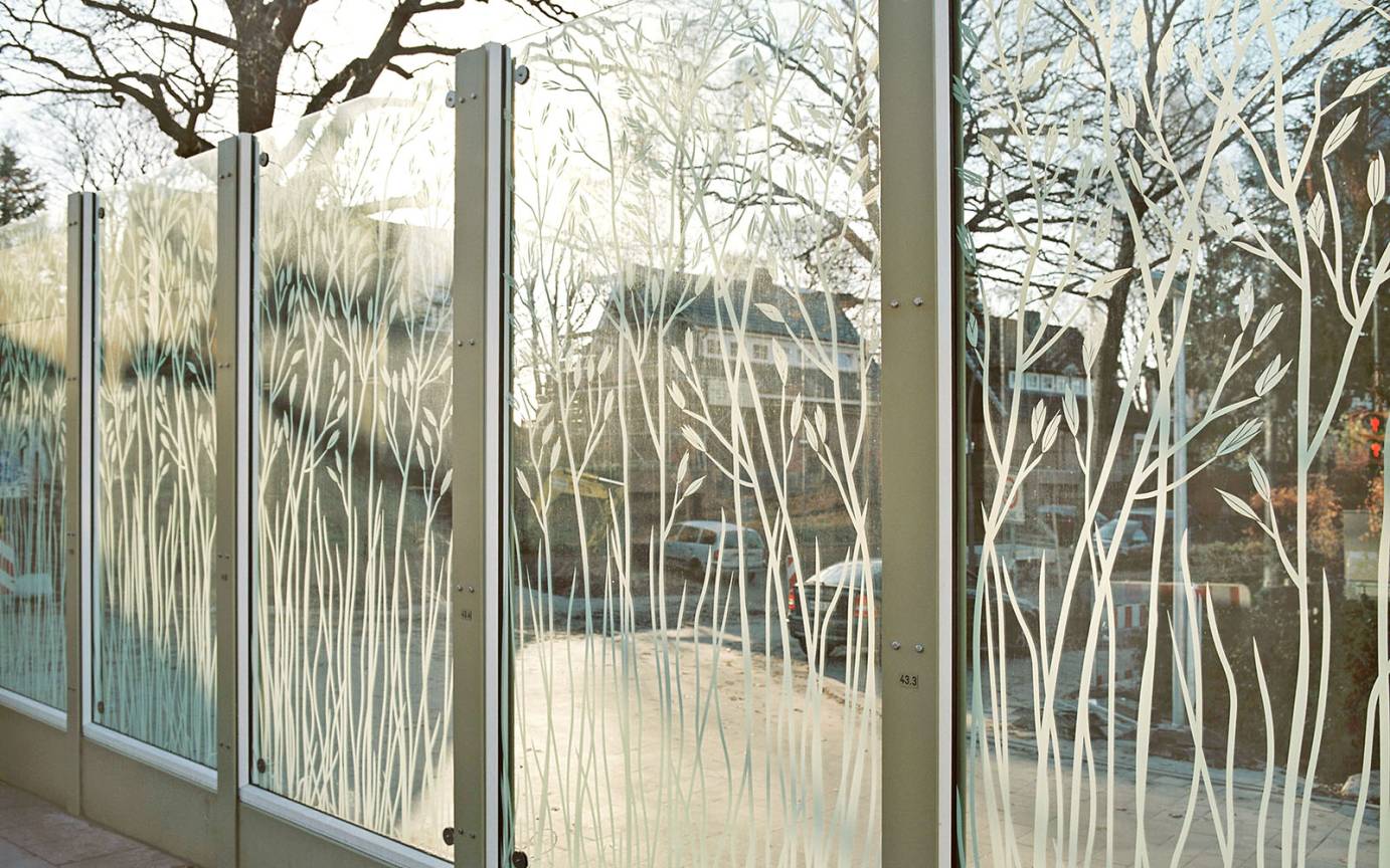 L&auml;rmschutzwand Sengelmannstra&szlig;e Glasschleuse Gr&auml;seraufdruck