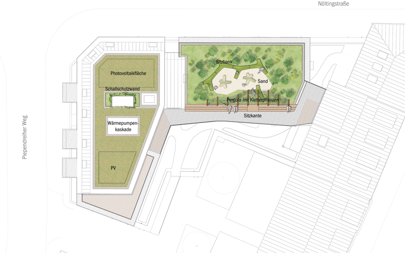 Aurelie Lageplan Entwurf Dachfl&auml;che