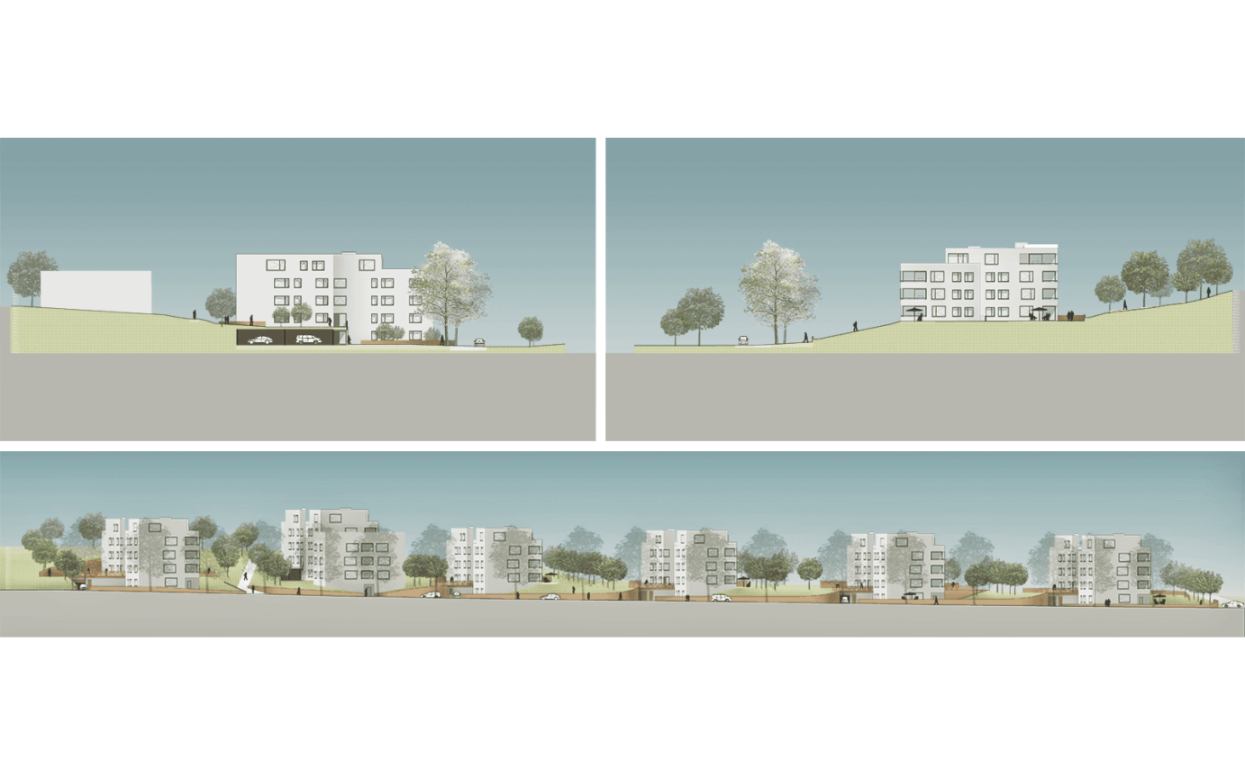 Wohnanlage Bachm&auml;ttli Ansichten Ost West Stra&szlig;e Bachm&auml;ttli
