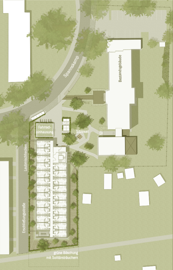 Studierendenwohnen Burse Lageplan Entwurf