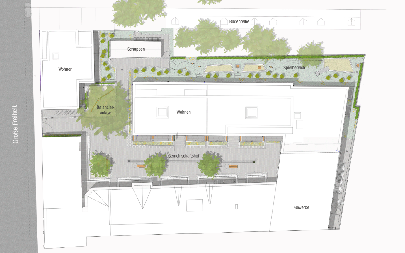 Gro&szlig;e Freiheit Lageplan Entwurf