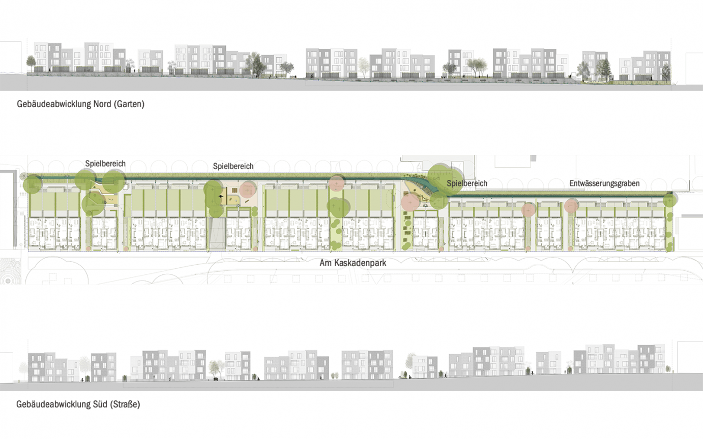Jenfelder Au Hamburg Lageplan Entwurf Gebäudeabwicklungen