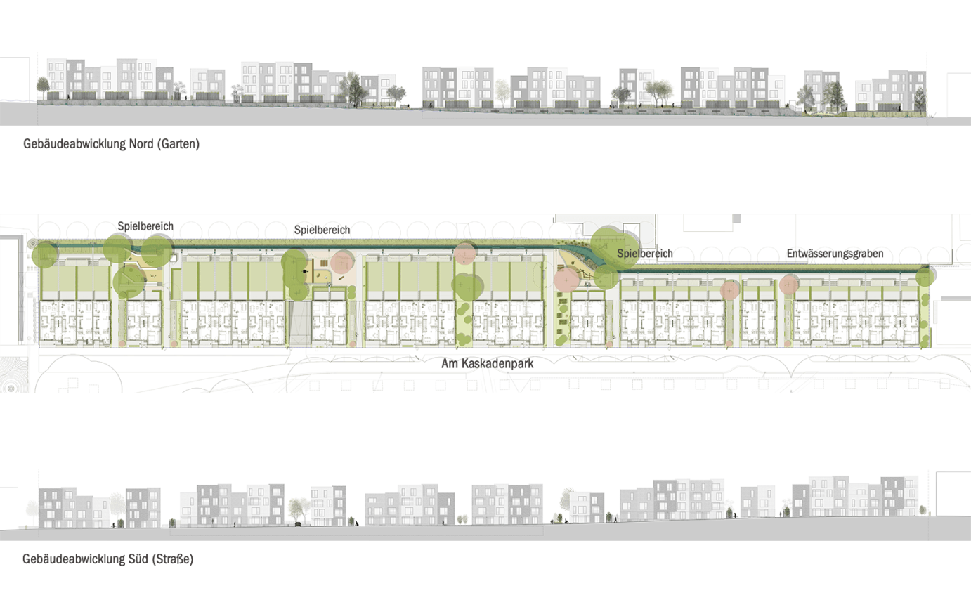 Jenfelder Au Hamburg Lageplan Entwurf Geb&auml;udeabwicklungen
