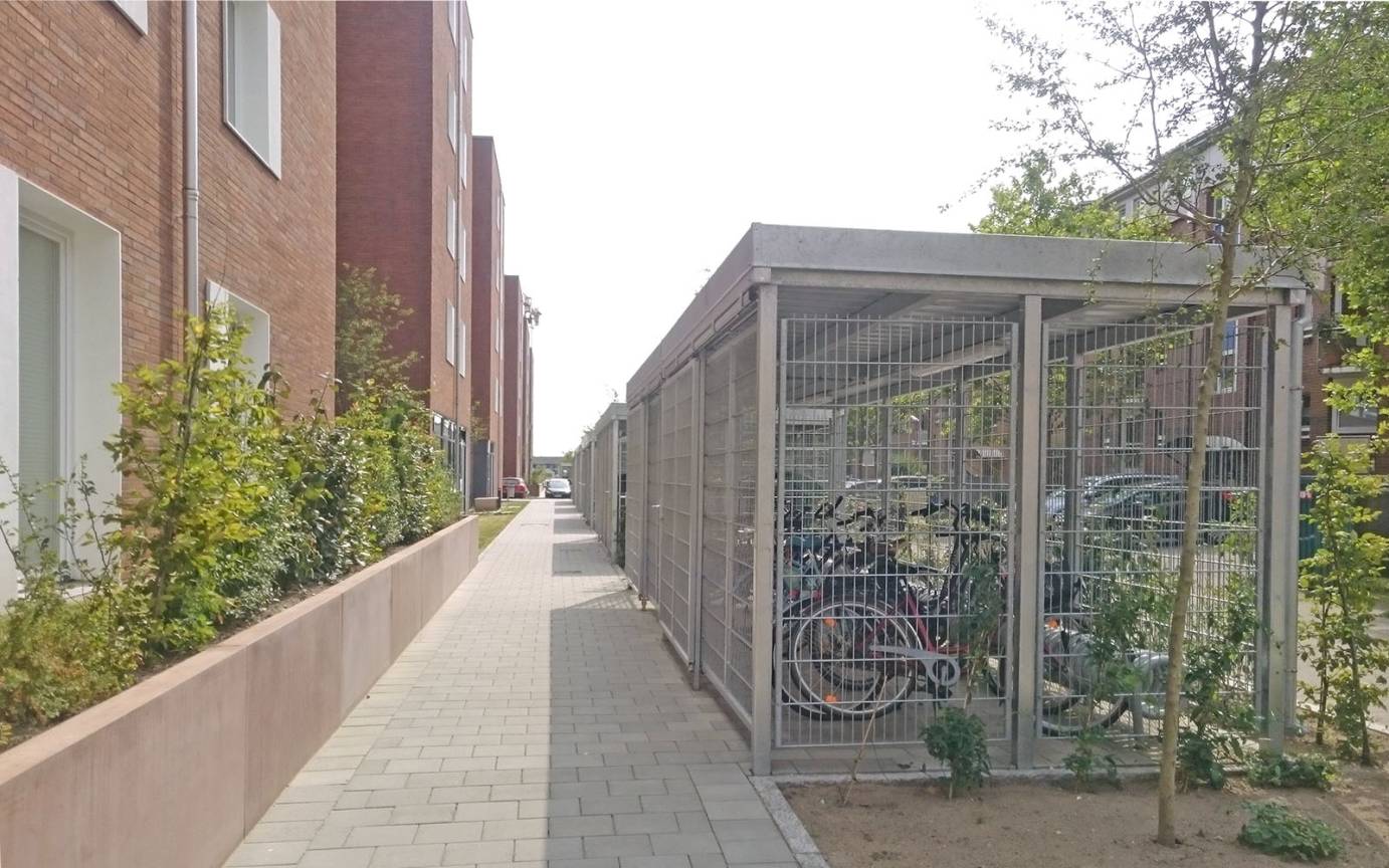 Einhausungen Unterbringung Fahrr&auml;dern M&uuml;lltonnen Erschlie&szlig;ungswegs