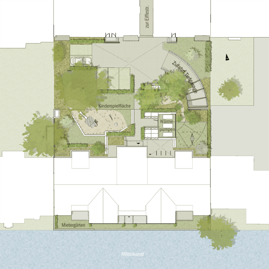 Wohnbebauung Eiffestra&szlig;e Lageplan Entwurf