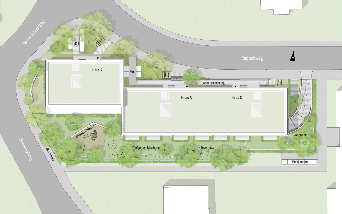 Wohnbebauung Rappoltweg Lageplan Entwurf