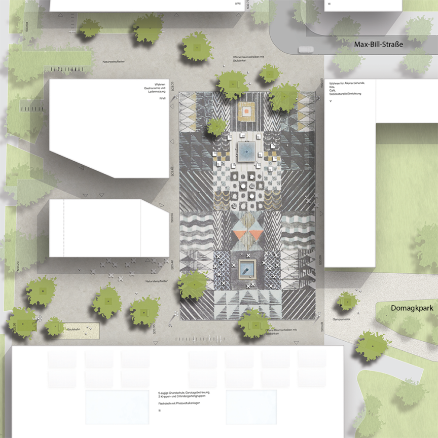 Bauhausplan M&uuml;nchen Lageplan Entwurf
