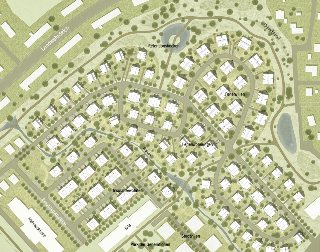 D&uuml;nenpark List Sylt Lageplan Entwurf D&uuml;nenpark Ma&szlig;stab