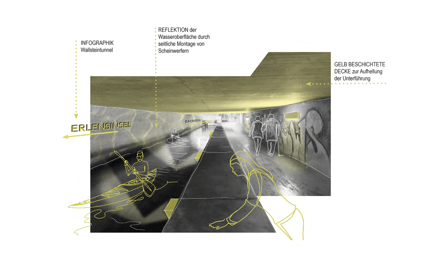 Stadth&auml;fen Stade Licht Farbkonzept Wallstra&szlig;enstunnel