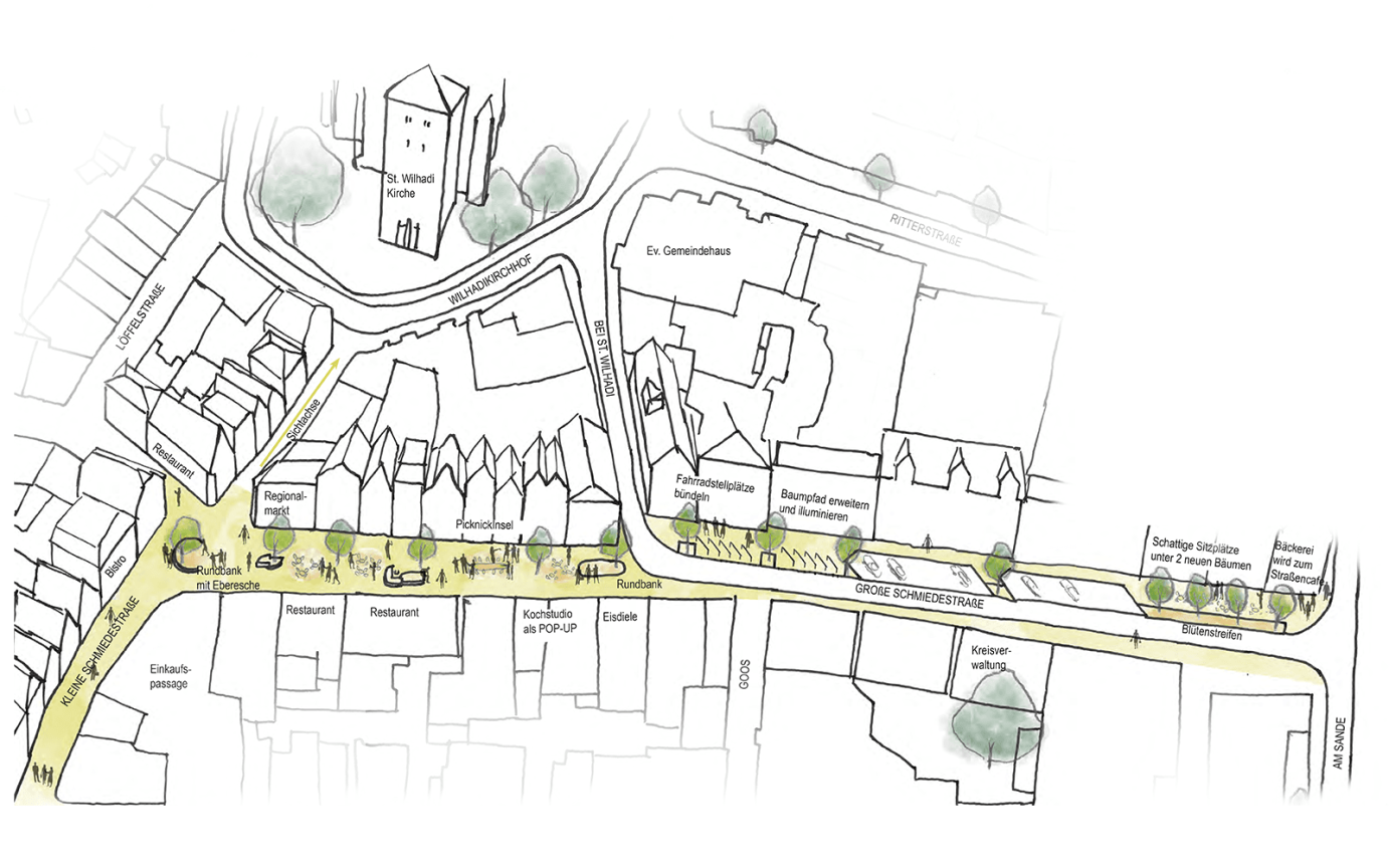 Erleninsel Stade Lageplan Entwurf Schmiedestra&szlig;e
