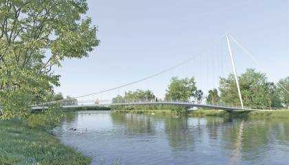 Ersatzbau Friedrichsausteg Ansicht Brücke Donau