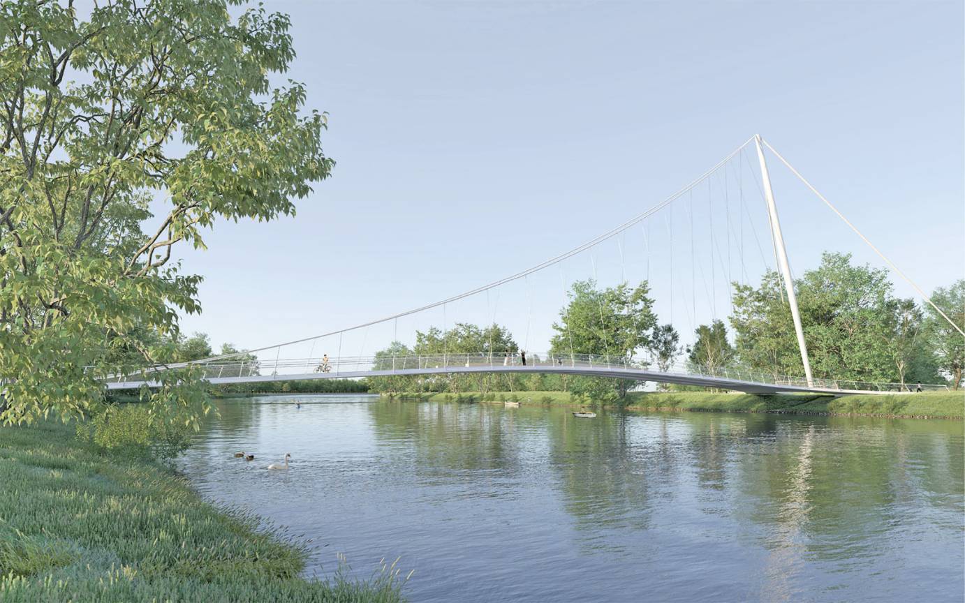 Ersatzbau Friedrichsausteg Ansicht Br&uuml;cke Donau
