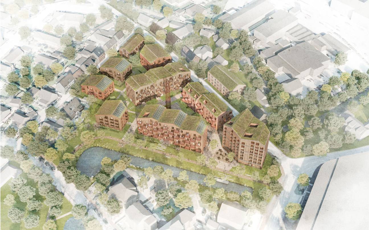 Freiburger Stra&szlig;e Stade Vogelperspektive S&uuml;dwesten