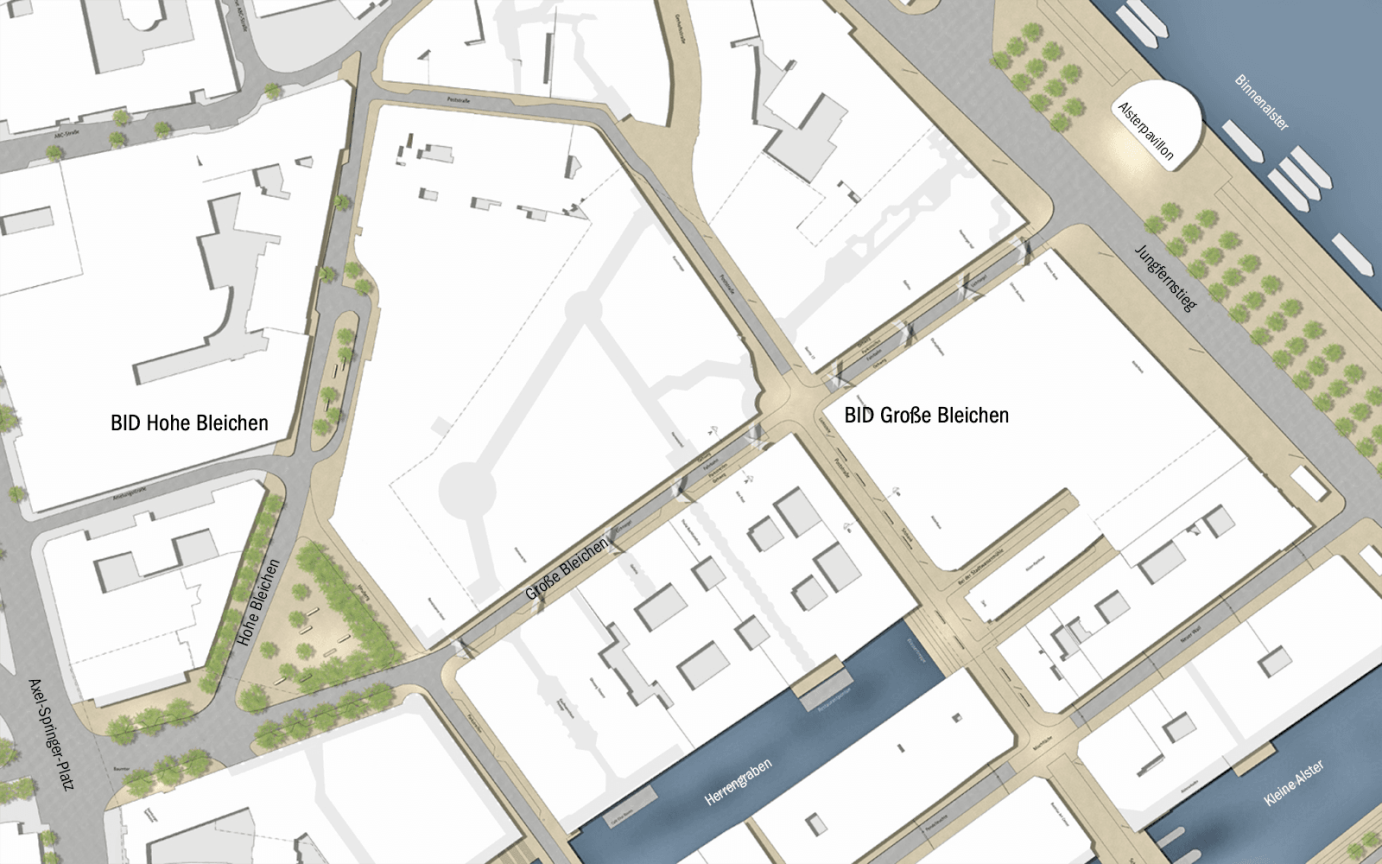 Gro&szlig;e Bleichen Lageplan Entwurf