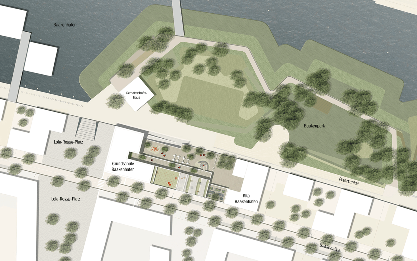 Grundschule Baakenhafen &Uuml;bersichtsplan Schulgeb&auml;ude Kita Baakenhafen