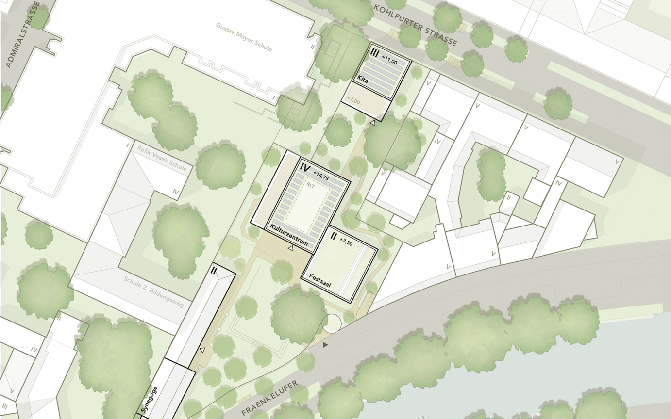 J&uuml;disches Zentrum Berlin &Uuml;bersichtsplan Ma&szlig;stab