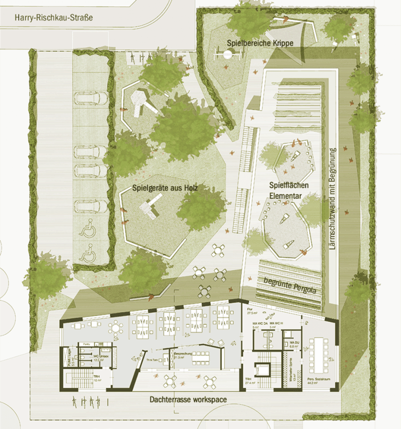 Kita Giselbertstraße Lageplan Entwurf