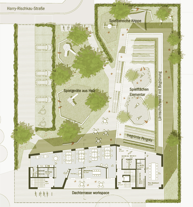 Kita Giselbertstra&szlig;e Lageplan Entwurf