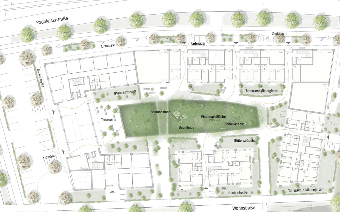 Podbielskistra&szlig;e Hannover Lageplan Entwurf