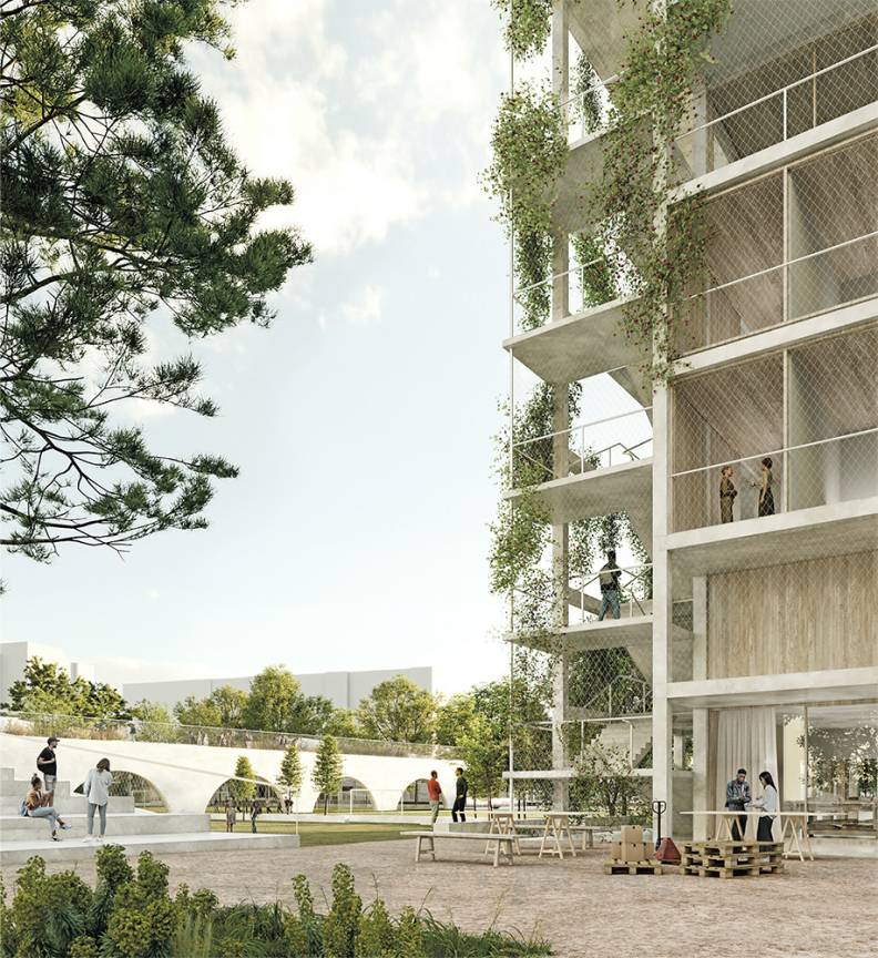 Schulzentrum Sandinostra&szlig;e Berlin Lichtenberg Blick Pausenhof Sekundarschule Schulgel&auml;nde