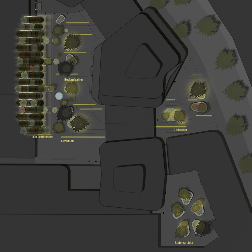 Stiftstra&szlig;e Frankfurt Lageplan mit Beleuchtungskonzept