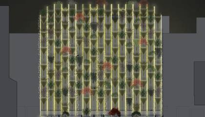 Stiftstraße Frankfurt Fassadenansicht bei Nacht