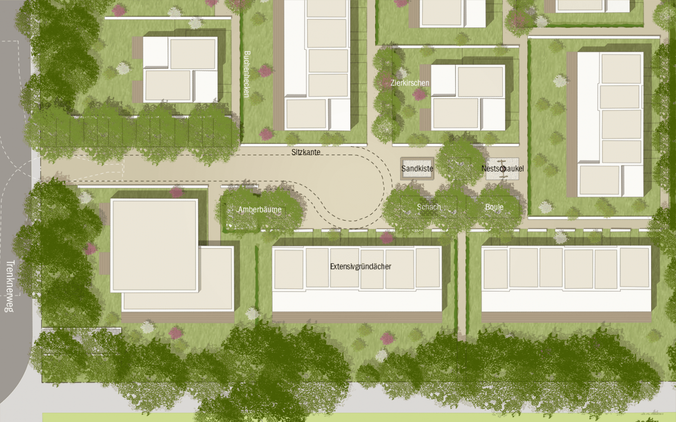 Trenknerweg Planausschnitt Entwurf Quartiersmitte